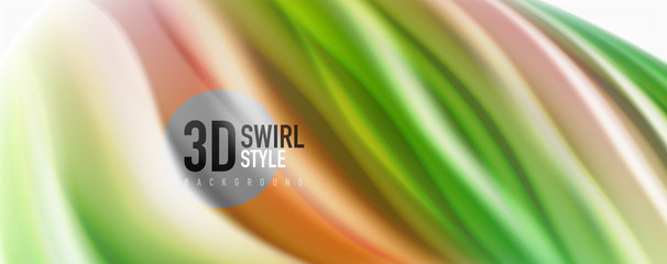 Modern techno Fluid color flow on white colorful poste. Art for your design