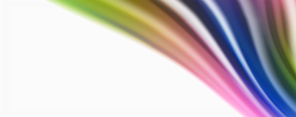 Modern Liquid color flow on white - colorful flow poster. Techno Wave Liquid shape in white color background. Design for your design project