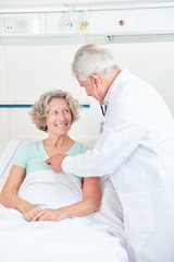 Doctor controls breathing of a patient