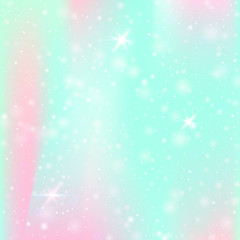 Hologram abstract background. Stylish gradient backdrop with hologram. 90s, 80s retro style. Iridescent graphic template for brochure, flyer, poster design, wallpaper, mobile screen.