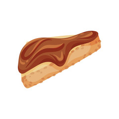 Bread with chocolate spread. Vector illustration on white background.
