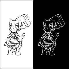 doodle illustration of plastic waste that damages the marine ecosystem