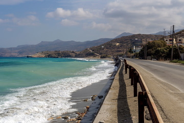 View of the bay, road, sea and mountains