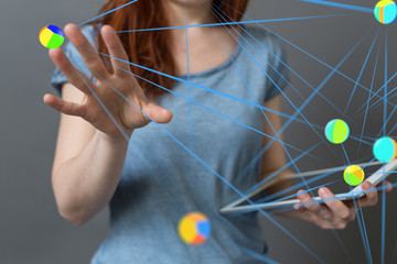 Digital Network and data concept