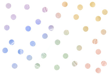 Rainbow glitter dot paper cut on white background - isolated