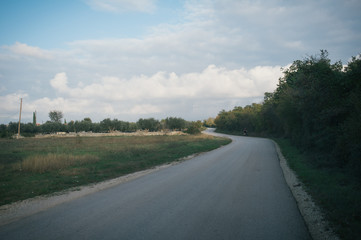 Searching quiet roads, pine trees and olive orchards, Istria