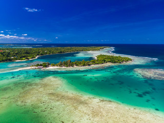 Drone aerial view of Erakor Island, Vanuatu, near Port Vila
