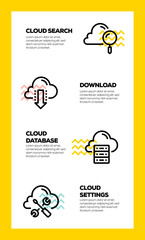 CLOUD DATA TECHNOLOGY LINE ICON CONCEPT