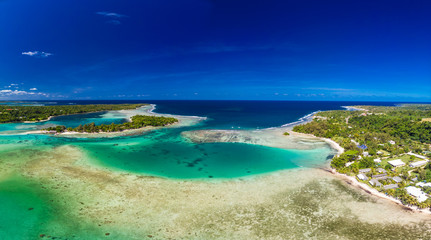 Fototapeta premium Drone aerial view of Erakor Island, Vanuatu, near Port Vila