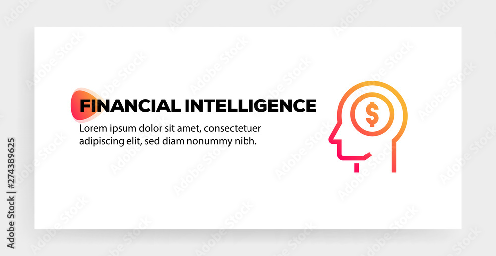 Sticker financial intelligence icon concept