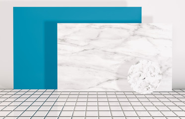 Natural beauty podium backdrop with geometric shape for product display. Abstract 3d composition background.