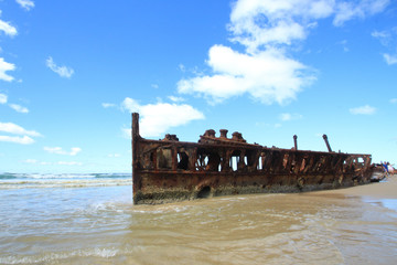 Naklejka premium SS Maheno Shipwreck on Fraser Island, Australia