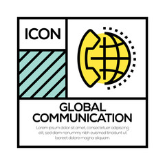GLOBAL COMMUNICATION ICON CONCEPT