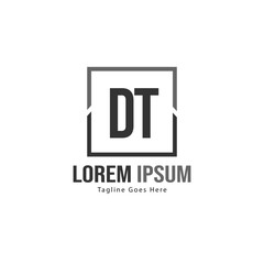 Fototapeta premium Initial DT logo template with modern frame. Minimalist DT letter logo vector illustration