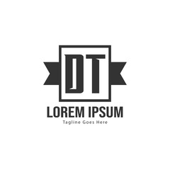 Initial DT logo template with modern frame. Minimalist DT letter logo vector illustration