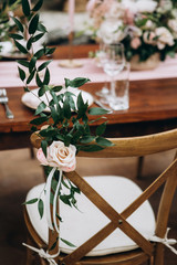 Awesome wedding decoration of the table and floral design