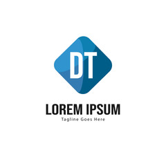 Fototapeta premium Initial DT logo template with modern frame. Minimalist DT letter logo vector illustration