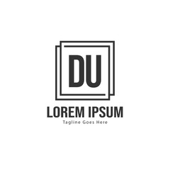Fototapeta premium Initial DU logo template with modern frame. Minimalist DU letter logo vector illustration