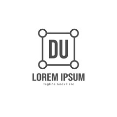 Fototapeta na wymiar Initial DU logo template with modern frame. Minimalist DU letter logo vector illustration