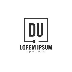 Fototapeta premium Initial DU logo template with modern frame. Minimalist DU letter logo vector illustration