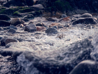 Flowing water texture. Cool tone, Concept: speed, power of nature, unique.