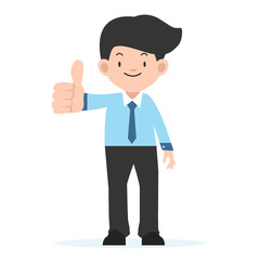 businessman  standing with big thumbs up