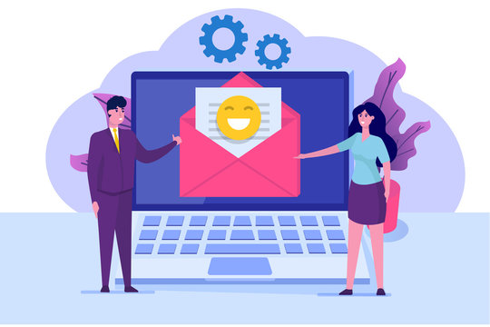 Email marketing, subscribe concept. Received newsletter. Vector  illustration