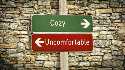 Street Sign to Cozy versus Uncomfortable