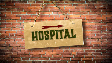 Fototapeta premium Street Sign to Hospital
