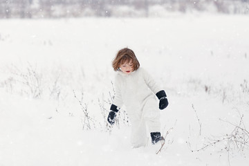 5 year old boy in the snow