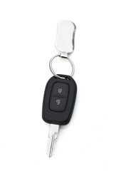 Car key on white background