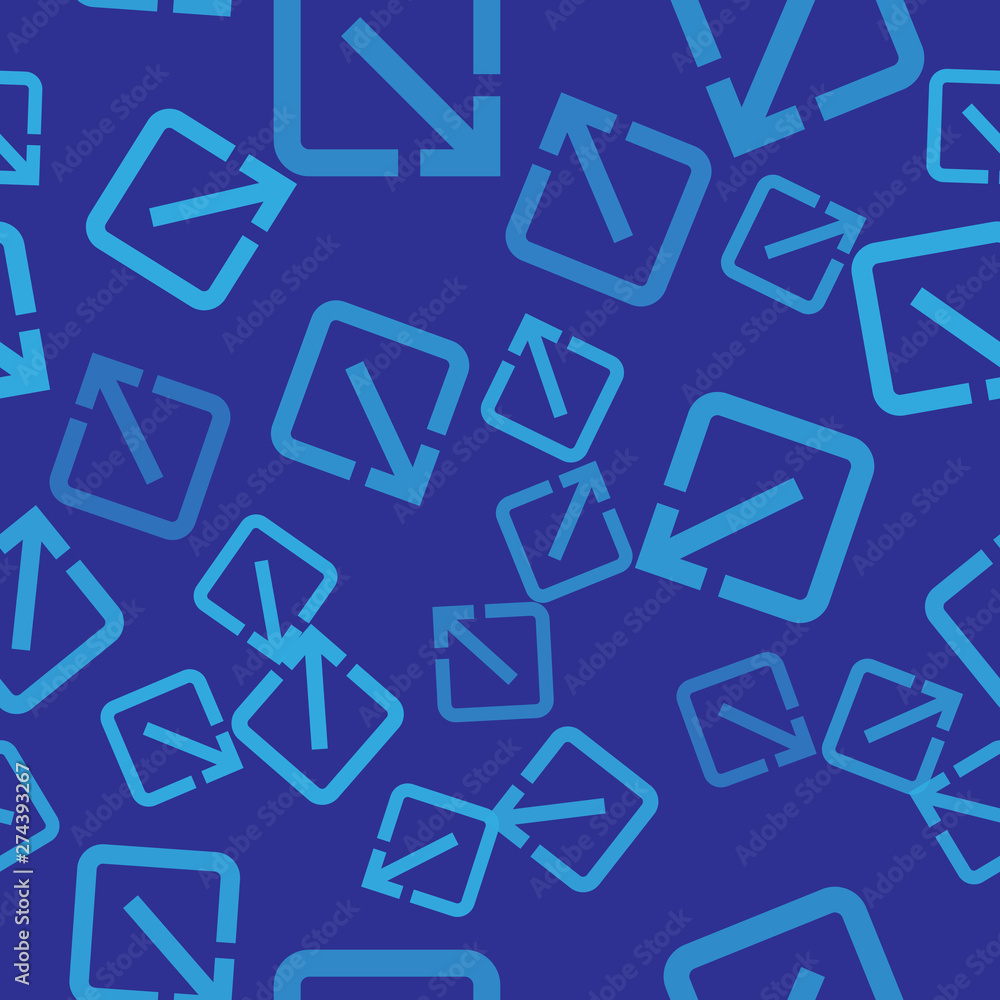 Poster blue open in new window icon isolated seamless pattern on blue background. open another tab button s