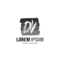 Initial DV logo template with modern frame. Minimalist DV letter logo vector illustration