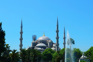 Reconstruction of the Blue Mosque in Istanbul, Turkey 2019