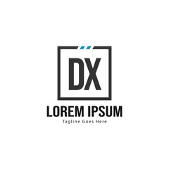 Fototapeta premium Initial DX logo template with modern frame. Minimalist DX letter logo vector illustration