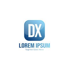 Initial DX logo template with modern frame. Minimalist DX letter logo vector illustration