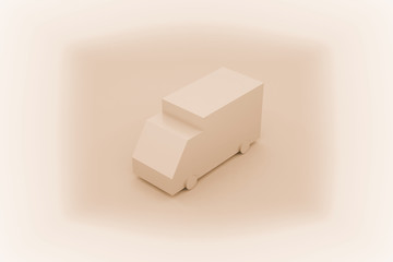 Delivery, isometric truck 3D illustration
