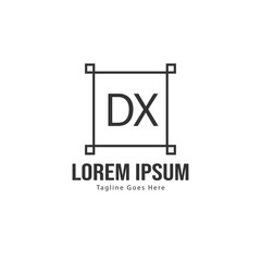 Obraz premium Initial DX logo template with modern frame. Minimalist DX letter logo vector illustration