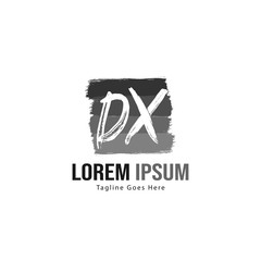 Initial DX logo template with modern frame. Minimalist DX letter logo vector illustration