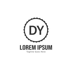 Obraz premium Initial DY logo template with modern frame. Minimalist DY letter logo vector illustration