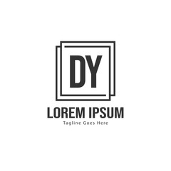 Obraz premium Initial DY logo template with modern frame. Minimalist DY letter logo vector illustration