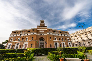 Obraz premium Supervisory Court (Tribunale di Sorveglianza - Italian) and Supreme Court of Cassation, Rome downtown, Latium, Italy, Europe