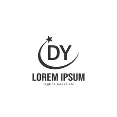 Fototapeta premium Initial DY logo template with modern frame. Minimalist DY letter logo vector illustration