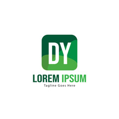 Initial DY logo template with modern frame. Minimalist DY letter logo vector illustration