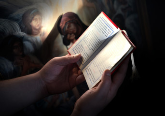 Orthodox prayer in church