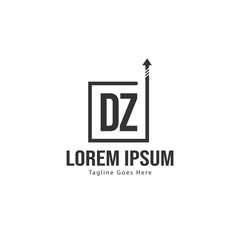 Fototapeta premium Initial DZ logo template with modern frame. Minimalist DZ letter logo vector illustration