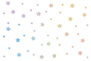 Rainbow glitter star paper cut on white background - isolated