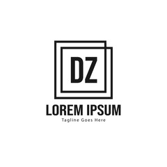 Fototapeta premium Initial DZ logo template with modern frame. Minimalist DZ letter logo vector illustration