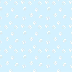 Vector seamless pattern with cat or dog,kitten or puppy footprints. Can be used for wallpaper,fabric, web page background, surface textures.