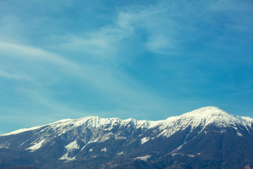 Fototapeta premium Mountain range covered with snow